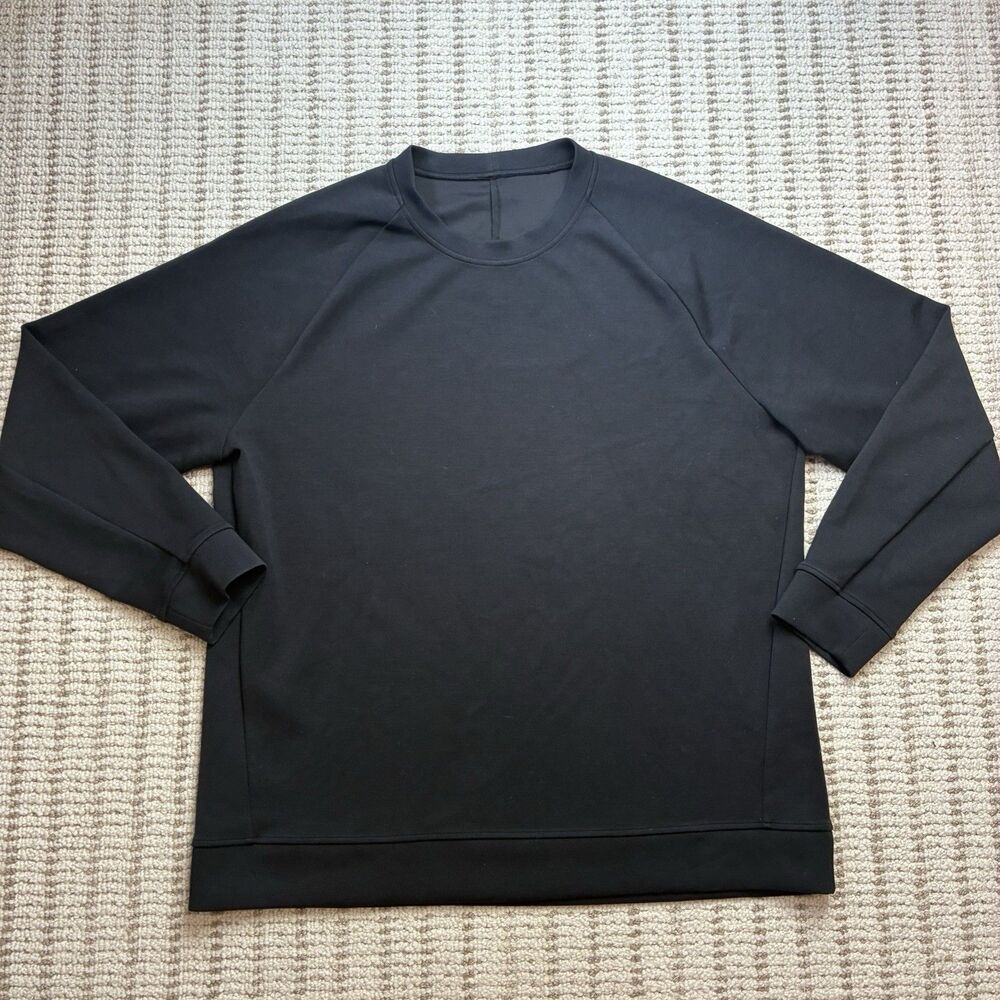 Lululemon City Sweat Sweatshirt Black Crewneck Pullover Mens XL Stretch Gym